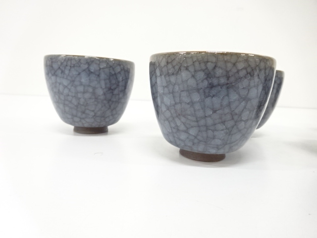  利宋造　青磁　お茶呑茶碗　5客揃